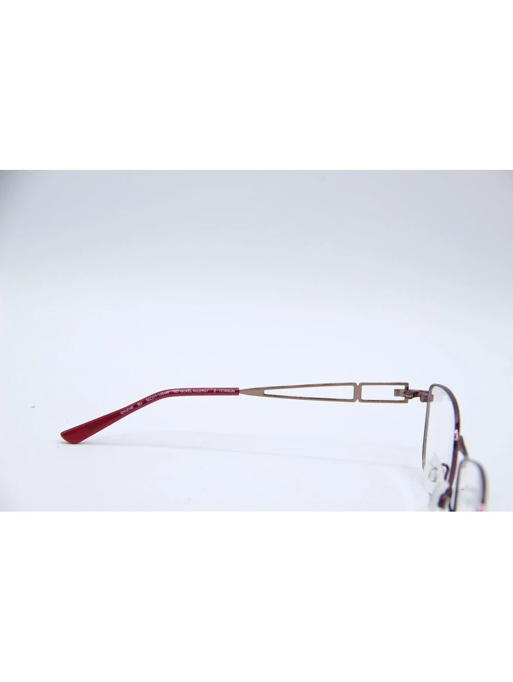 Charmant Titanium Perfection Ch12145 Bu Burgundy Authentic Eyeglasses 52-17
